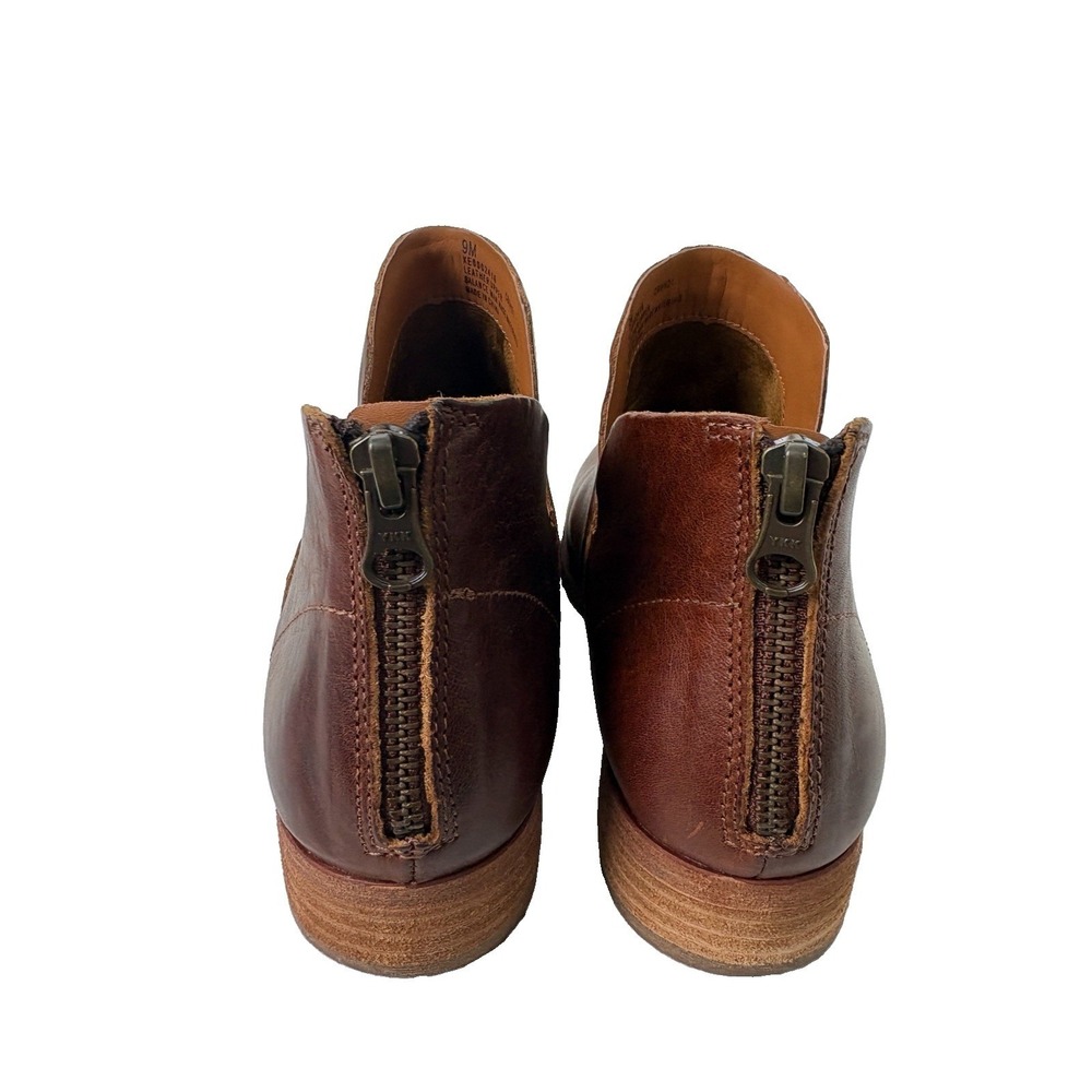 Kork Ease Renny Leather Ankle Boots Womens 9M Brown Back Zip Comfort Bootie - Picture 3 of 10
